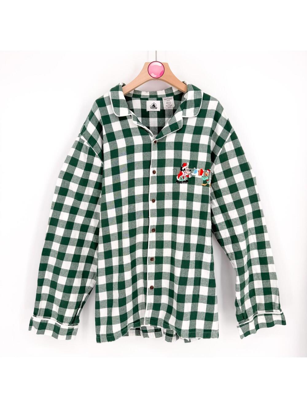 Disney Mickey Mouse/Donald Duck Holiday Plaid Shirt Mens 2XL